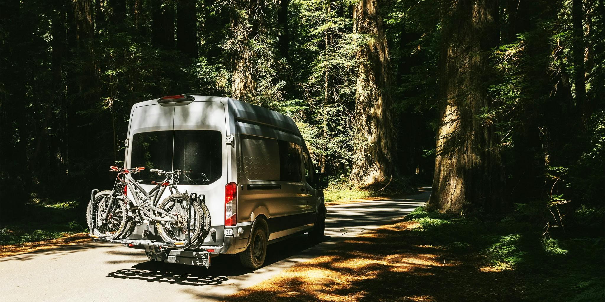 Piston SR on back of RV with bikes loaded