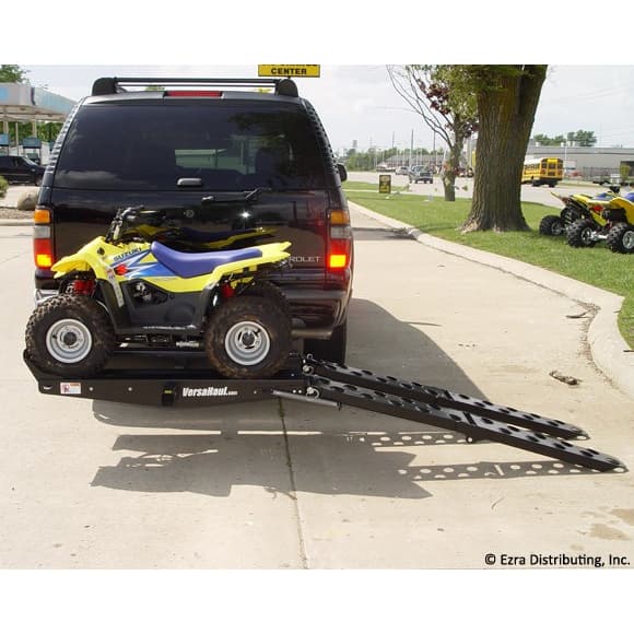 Versahaul vh-lgrk lawn and garden carrier ramp kit connected to hitch rack
