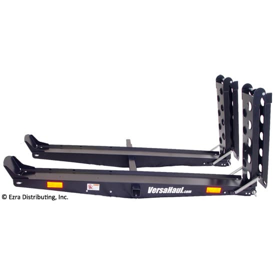 VersaHaul Lawn and Garden Carrier with ramp side view of upright ramps on white background