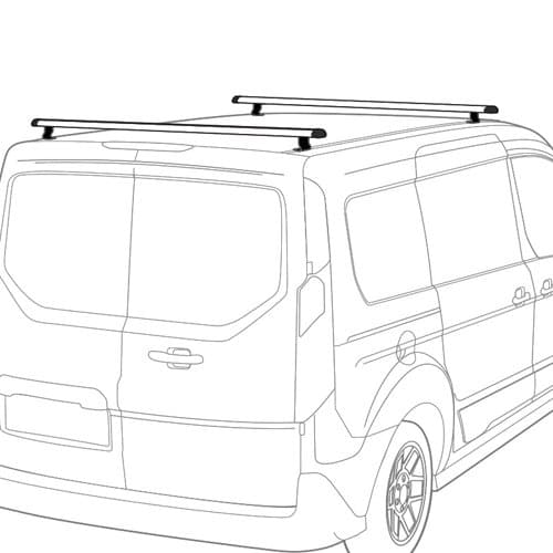 Vantech Ford Transit Connect 2014+ - 2 Bar Aluminum Ladder Racks J1202 2